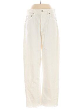 Agolde White Women's Straight Button-Fly Jeans